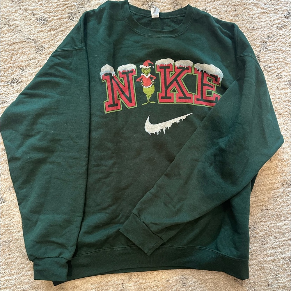 Grinch Nike Christmas Winter Crewneck